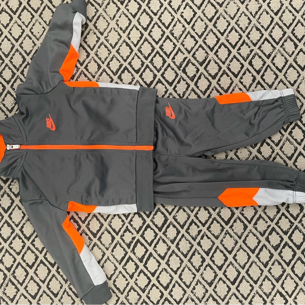 Nike Charcoal and Orange Tracksuit and UnderArmor pants